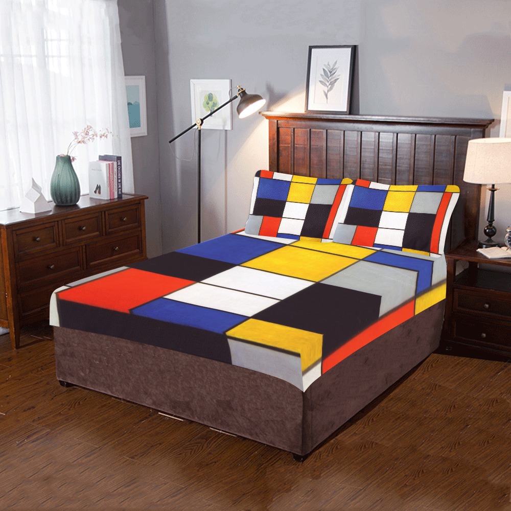 Composition A by Piet Mondrian 3-Piece Bedding Set