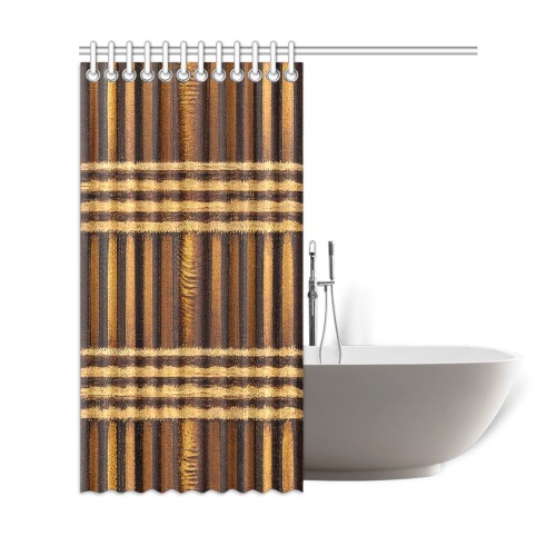 gold and brown striped pattern Shower Curtain 69"x72"