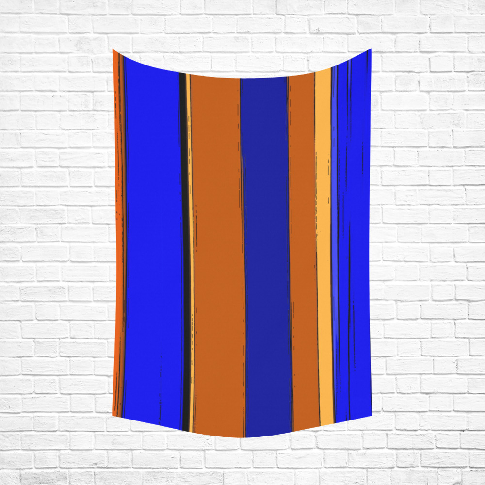 Abstract Blue And Orange 930 Polyester Peach Skin Wall Tapestry 60"x 90"