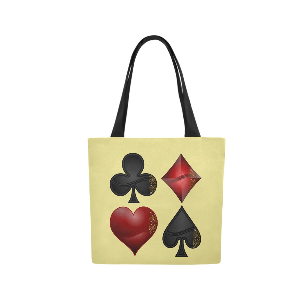 Las Vegas Black and Red Card Shapes Canvas Tote Bag (Model 1657)