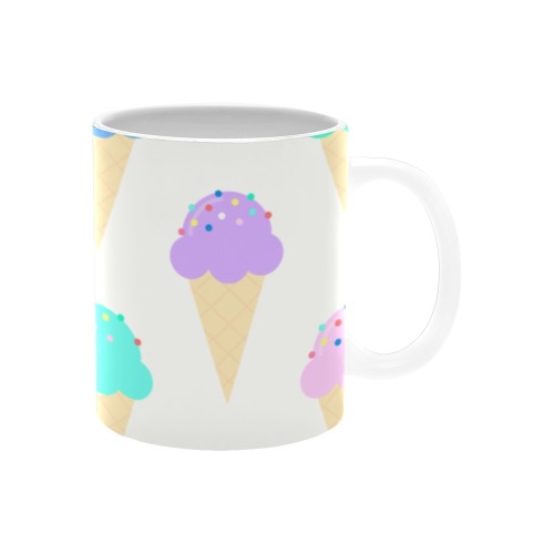 Colorful ice creams patterns White Mug(11OZ)