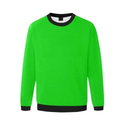 Merry Christmas Green Solid Color Men's Oversized Fleece Crew Sweatshirt (Model H18)