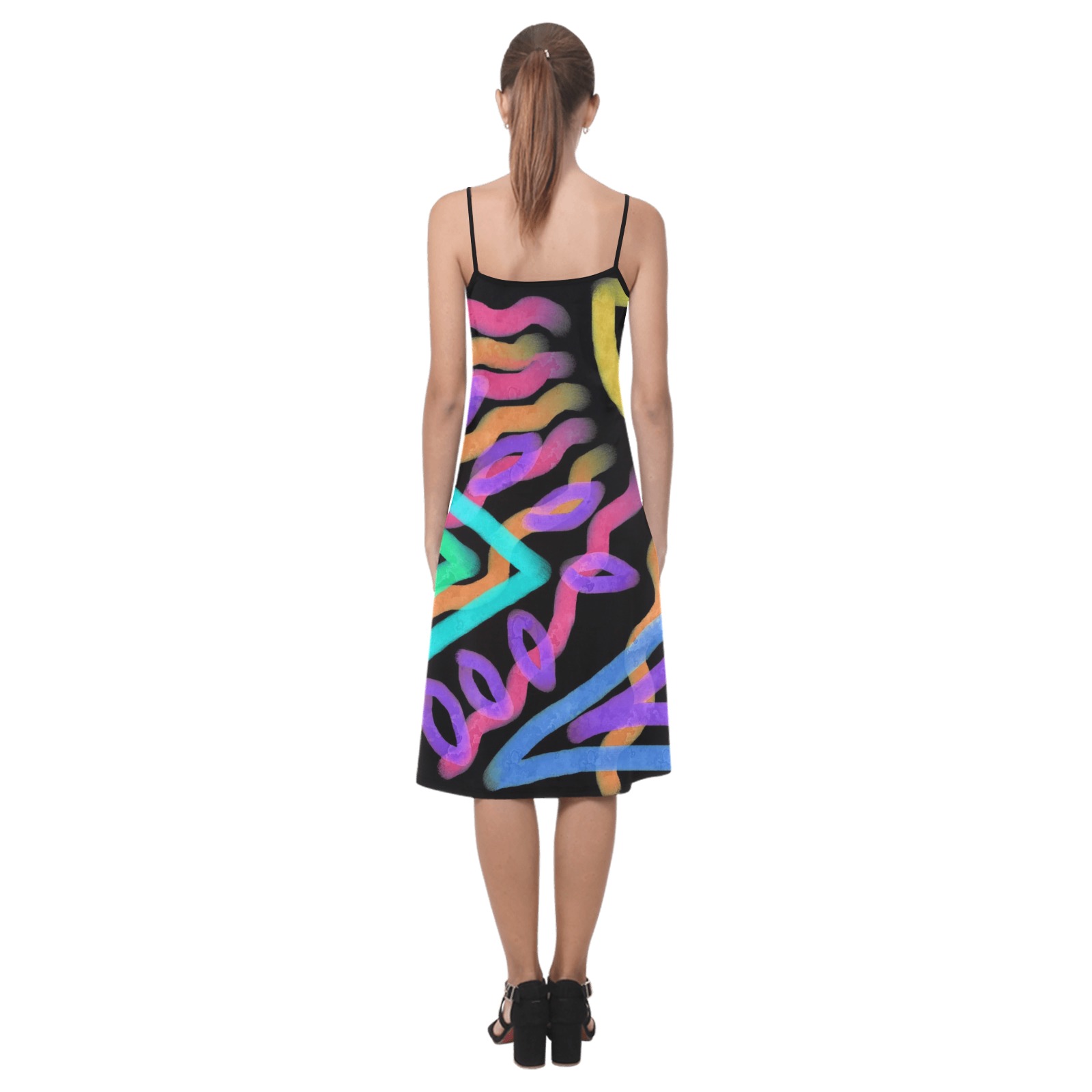 Funky Abstract Wearable Art Alcestis Slip Dress (Model D05)