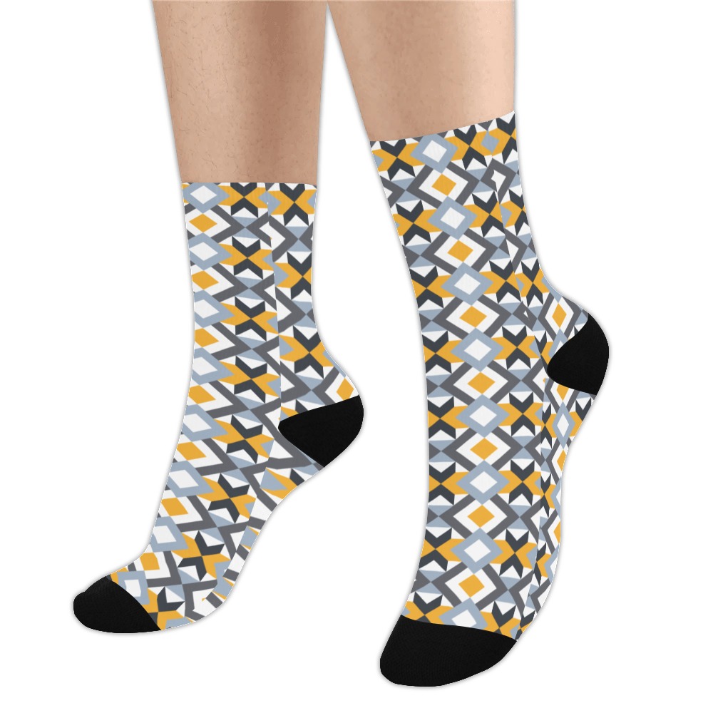 Retro Angles Abstract Geometric Pattern Trouser Socks