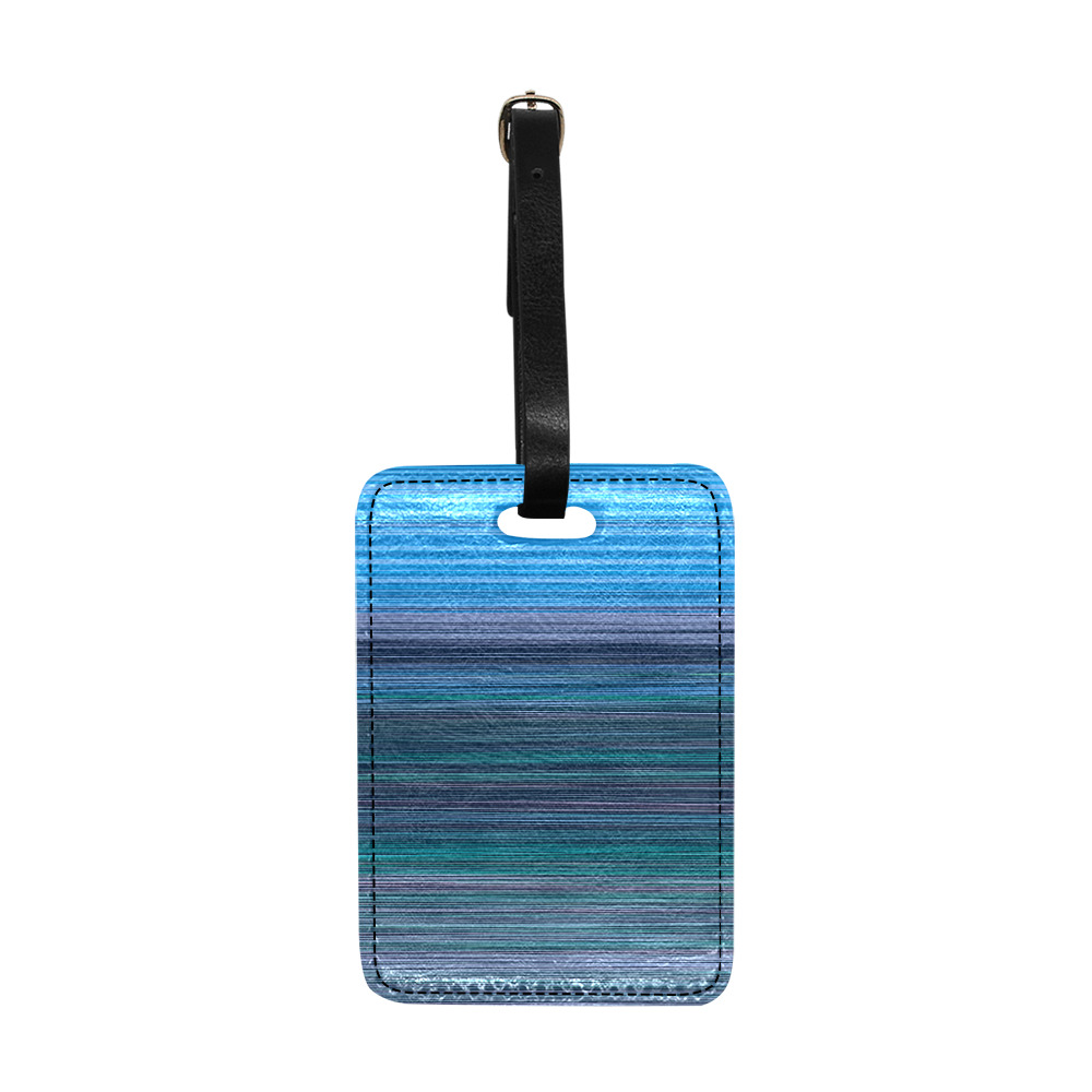 Abstract Blue Horizontal Stripes Luggage Tag