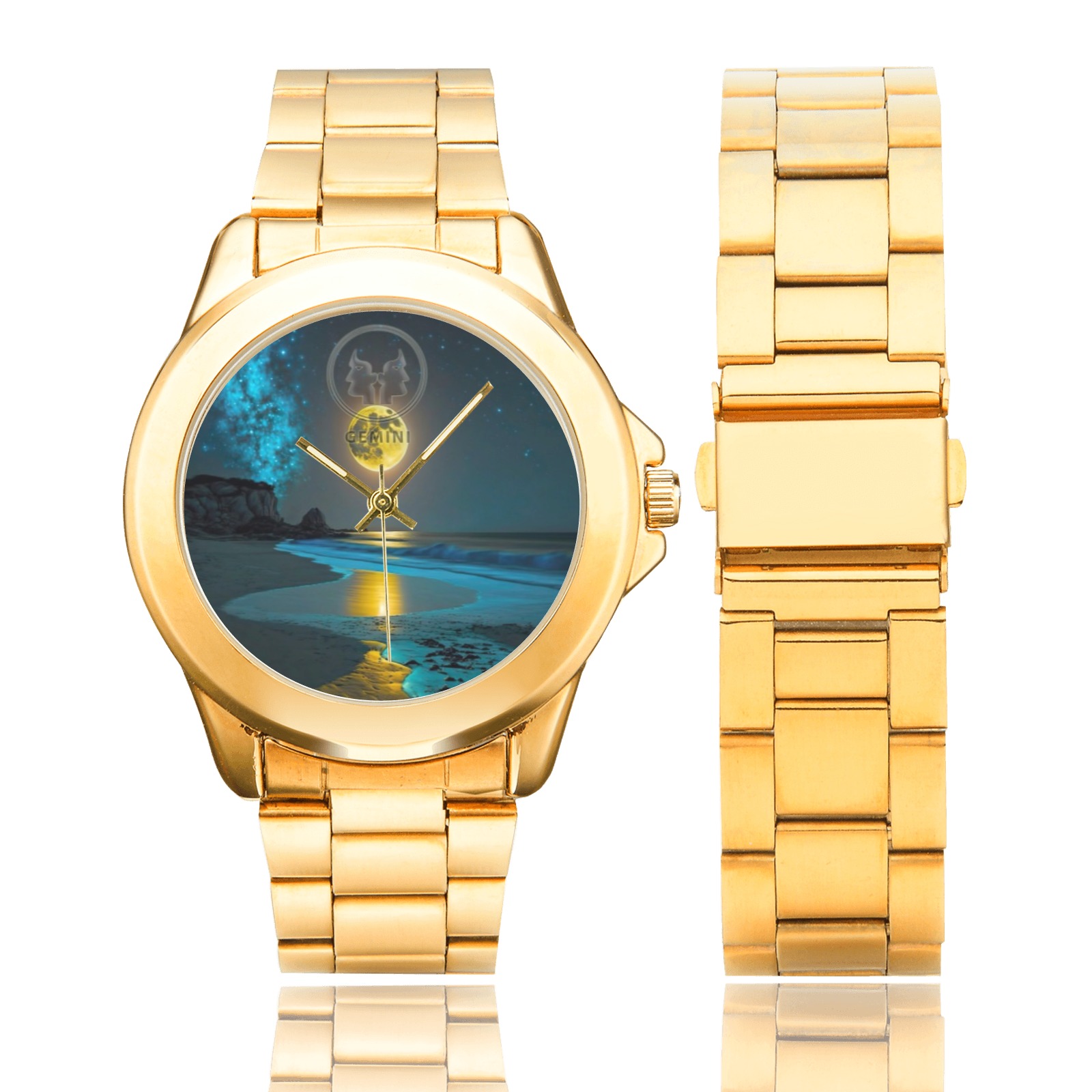 Moon with Gemini Custom Gilt Watch(Model 101)