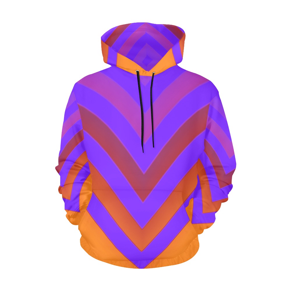 Sunset Chevron All Over Print Hoodie for Women (USA Size) (Model H13)