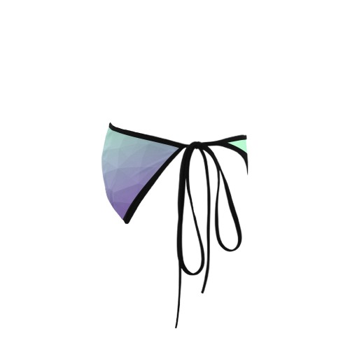 Purple green ombre gradient geometric mesh pattern Custom Bikini Swimsuit Bottom
