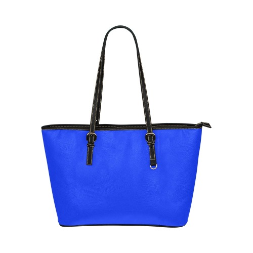 Electric Blue Leather Tote Bag/Large (Model 1651)