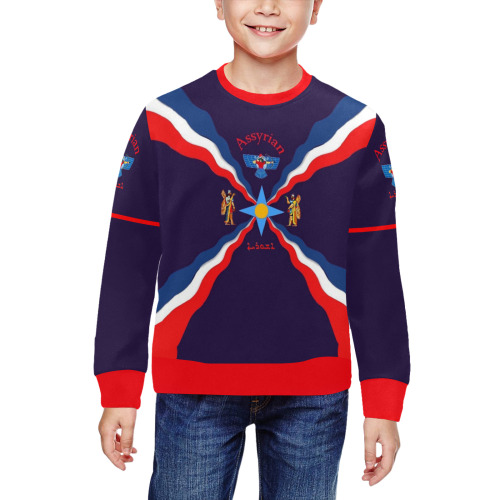 Assyrian Flag All Over Print Crewneck Sweatshirt for Kids (Model H29)