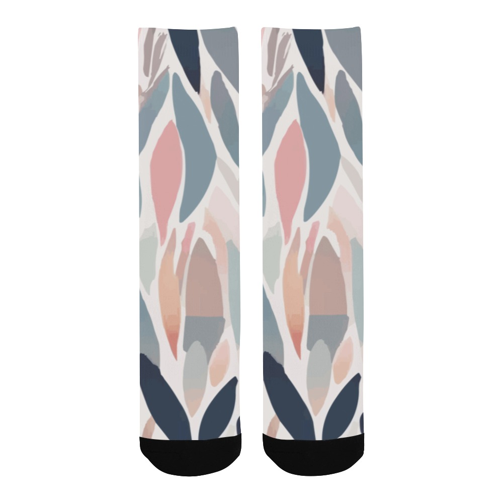 Stylish abstract shapes of pink, blue, gray colors Men's Custom Socks