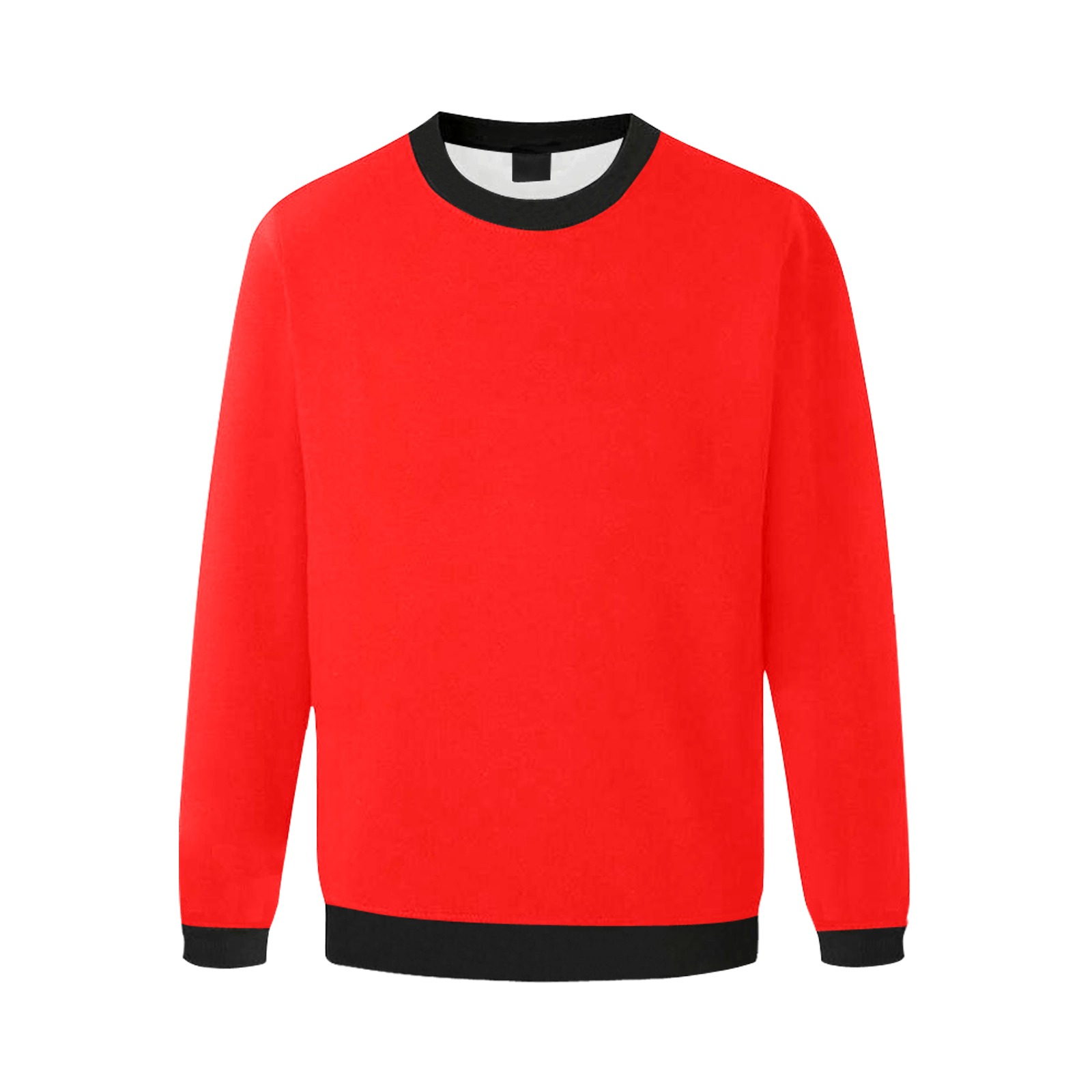 Merry Christmas Red Solid Color Men's Oversized Fleece Crew Sweatshirt (Model H18)