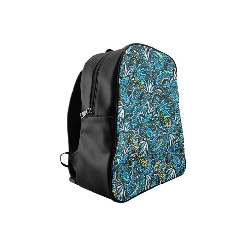 Cerulean Swirls School Backpack (Model 1601)(Medium)