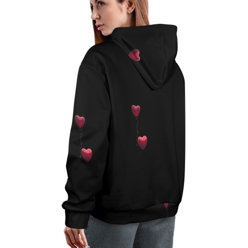 heart Women's All Over Print Hoodie (Model H61)