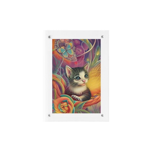 Cute Kittens 1 Acrylic Magnetic Photo Frame 5"x7"