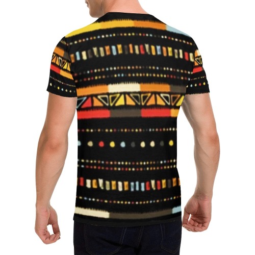Stripe 12 All Over Print T-Shirt for Men (USA Size) (Model T40)