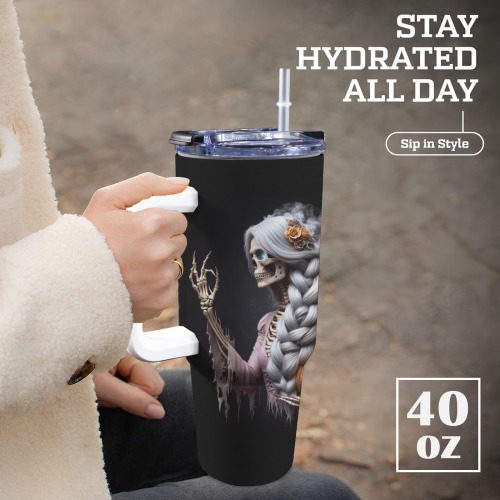 halloween_efChannel27 40oz Tumbler with White Handle