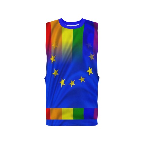 Euro Pride Flag Pop Art by Nico Bielow Men's Open Sides Workout Tank Top (Model T72)