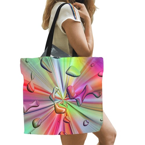10 Years Nico Bielow Art Limited Motif Rainbow All Over Print Canvas Tote Bag/Large (Model 1699)