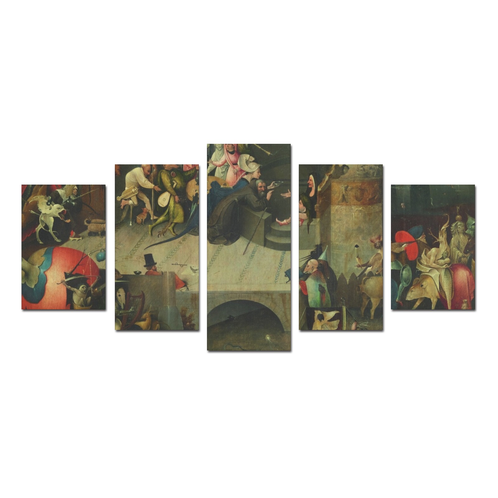 Hieronymus Bosch-The Temptation of St Anthony Canvas Print Sets D (No Frame)