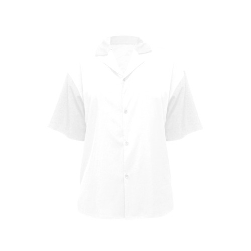 All White All Over Print Hawaiian Shirt for Women (Model T58)
