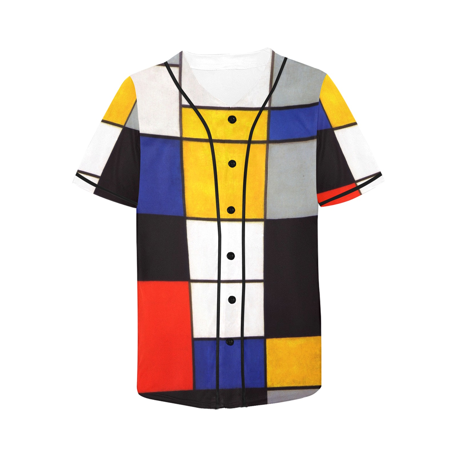 Composition A by Piet Mondrian All Over Print Baseball Jersey for Women (Model T50)