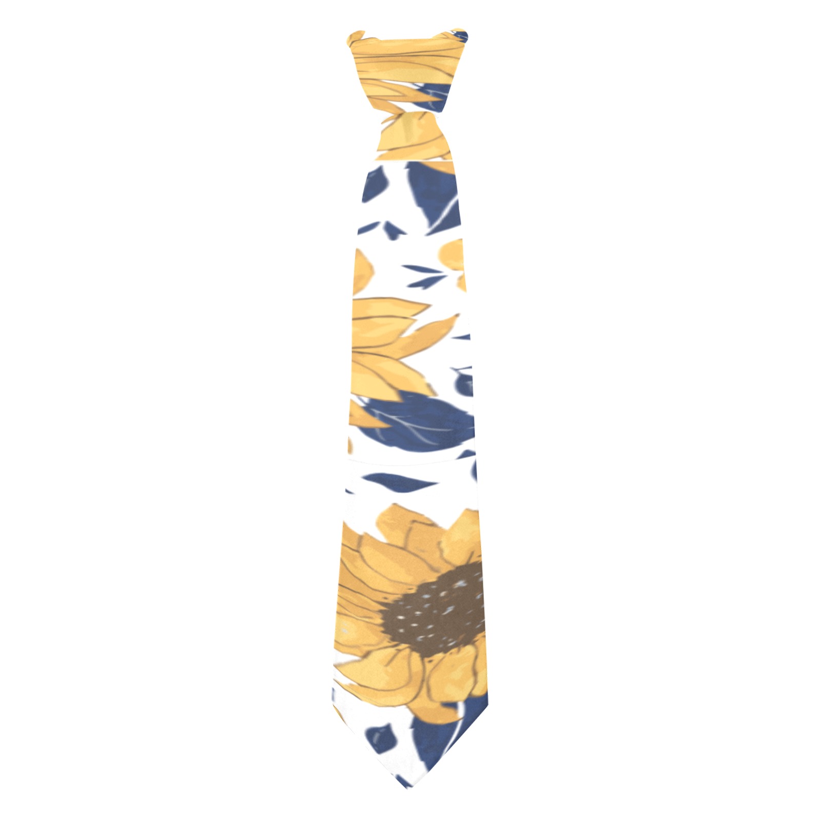 Blue&YellowSunflower Custom Peekaboo Tie with Hidden Picture