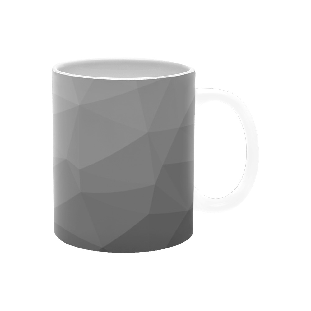 Grey Gradient Geometric Mesh Pattern White Mug(11OZ)