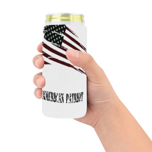 American patriot print Neoprene Can Cooler 5" x 2.3" dia.