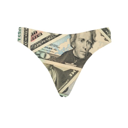 US PAPER CURRENCY Women's All Over Print Thongs (Model L30)