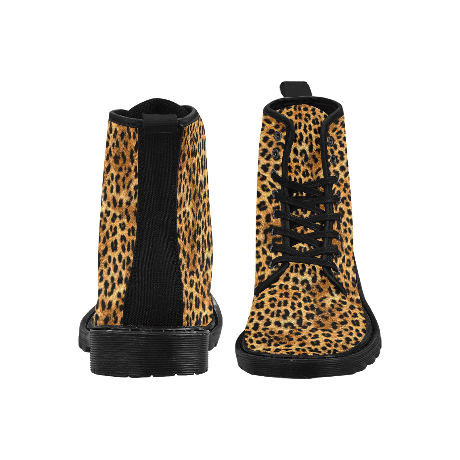 LEOPARD PRINT - FULL COLOR Martin Boots for Women (Black) (Model 1203H)