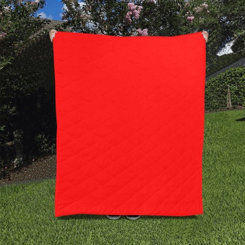 Merry Christmas Red Solid Color Quilt 50"x60"