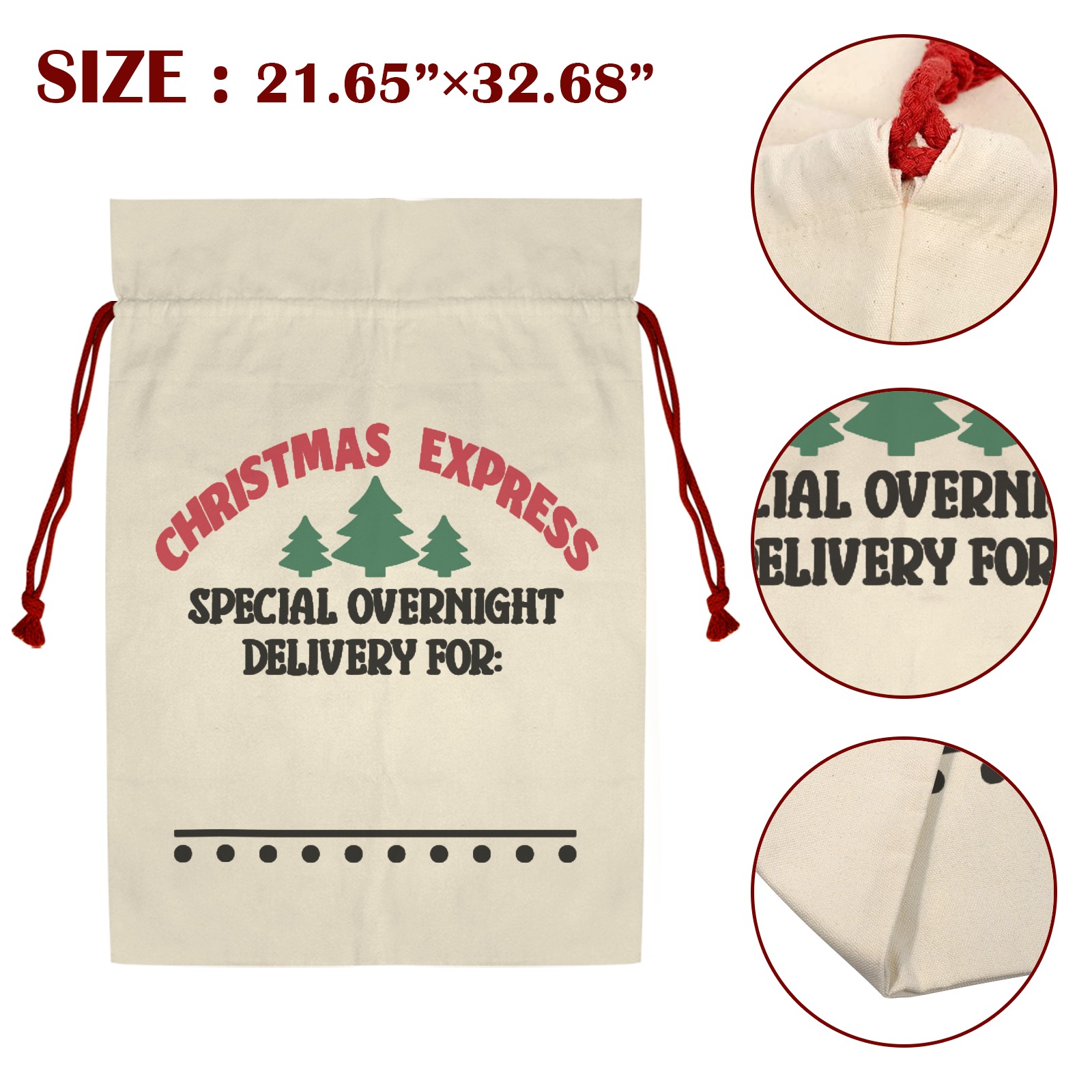 Christmas Express Santa Claus Drawstring Bag 21"x32" (Two Sides Printing)