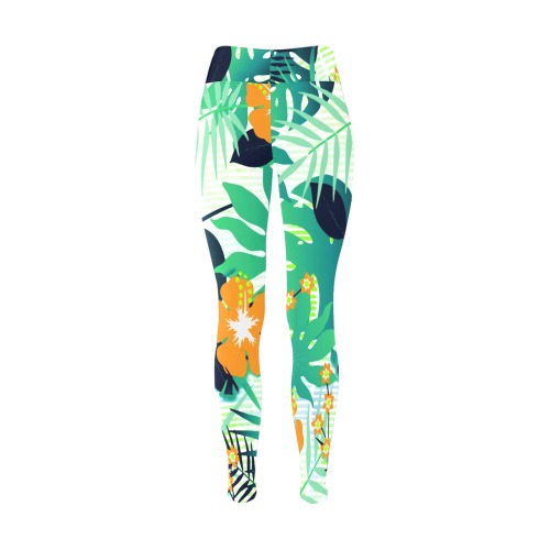GROOVY FUNK THING FLORAL Women's Big Size Workout Leggings (Model L43)