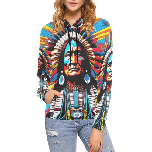 AMERICAN HERITAGE 11 All Over Print Hoodie for Women (USA Size) (Model H13)
