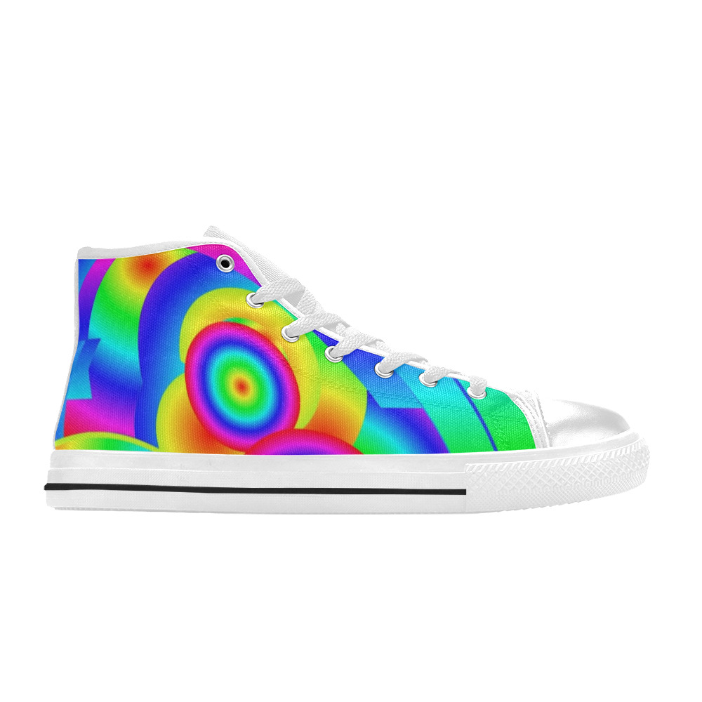 Abstract Comet Women's Classic High Top Canvas Shoes (Model 017)