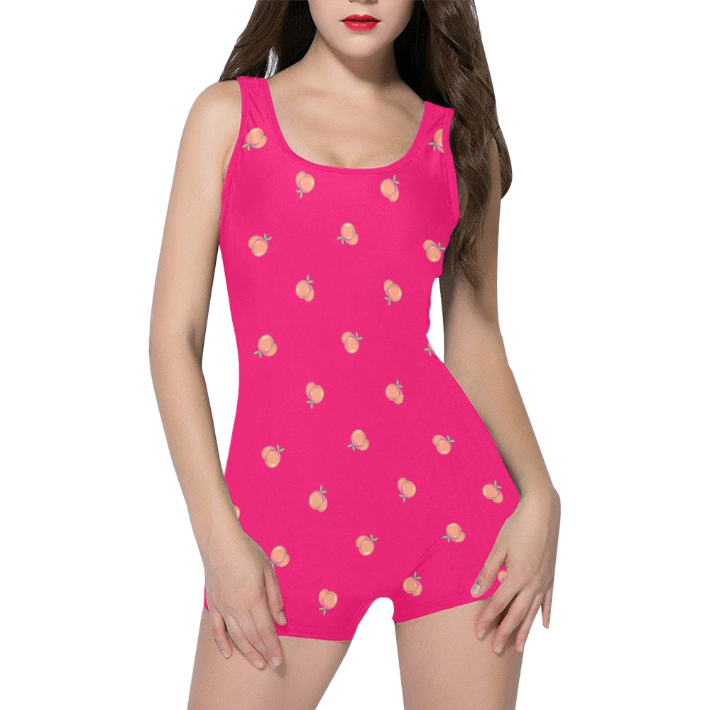 Bodysuit Short Pink Classic One Piece Swimwear (Model S03)