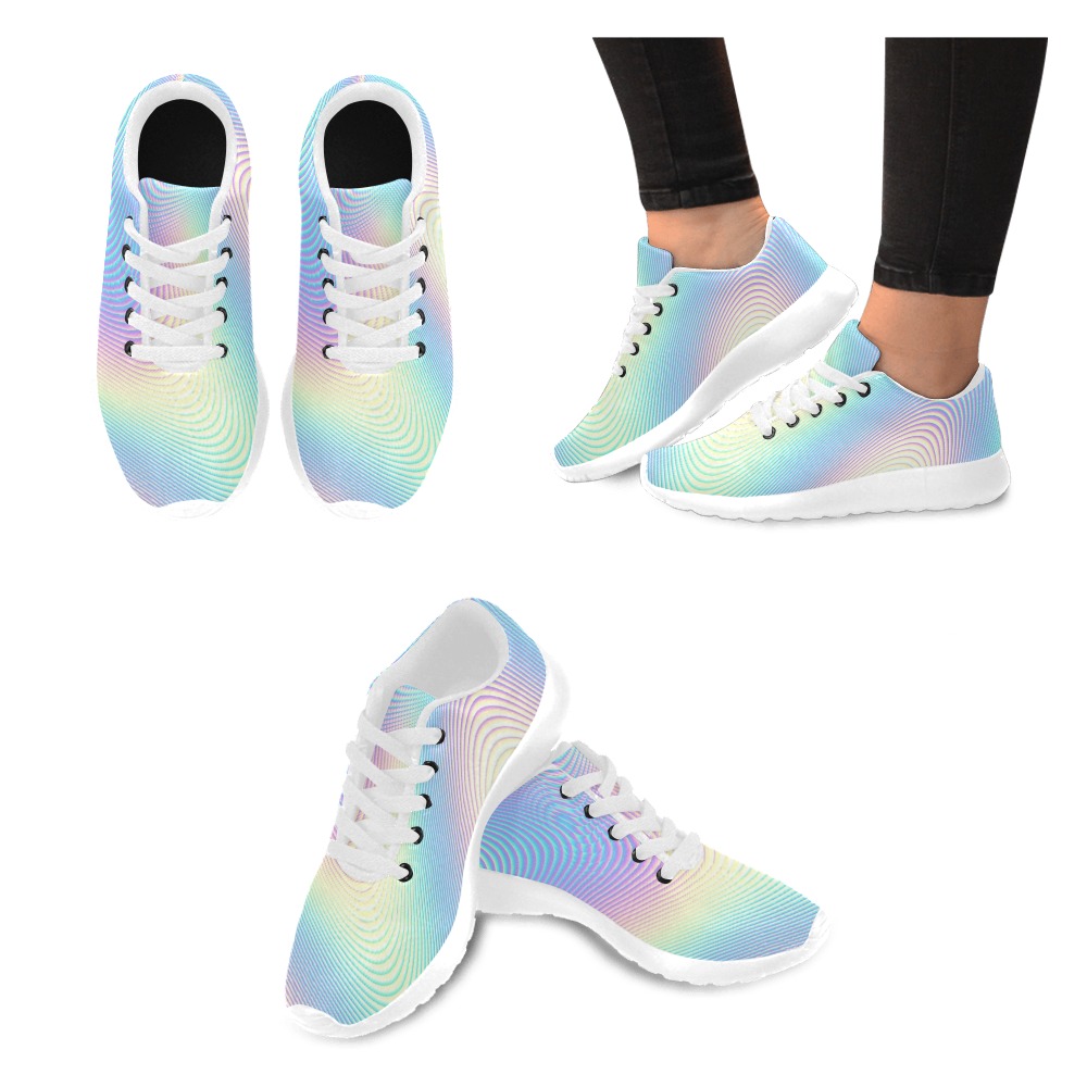 Holographic Rainbow Prints Men’s Running Shoes (Model 020)