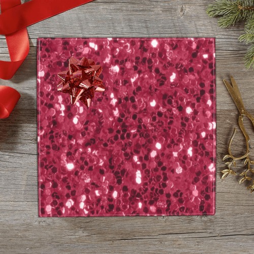 Magenta dark pink red faux sparkles glitter Gift Wrapping Paper 58"x 23" (1 Roll)
