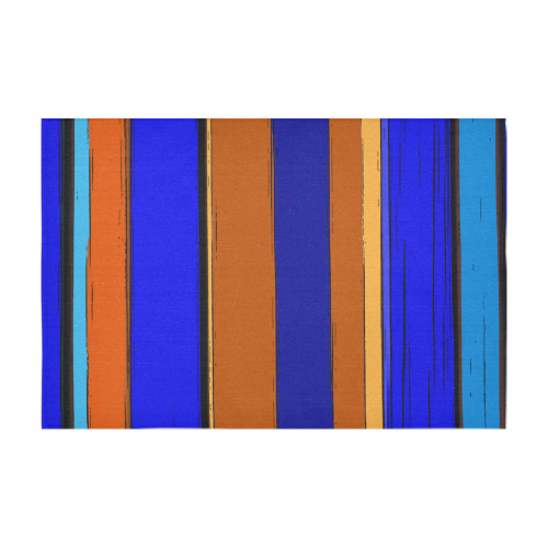 Abstract Blue And Orange 930 Cotton Linen Tablecloth 60" x 90"