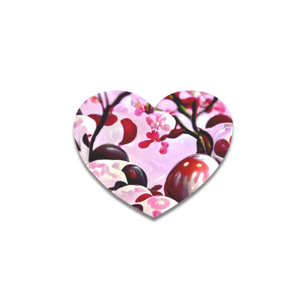 Abstract Cherries Heart Coaster