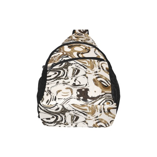 Marble Bronze All Over Print Chest Bag (Model 1719)