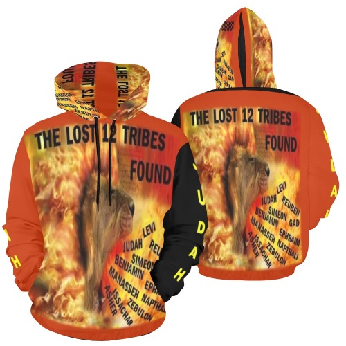 LOST 12 TRIBE JUDAH All Over Print Hoodie for Women (USA Size) (Model H13)