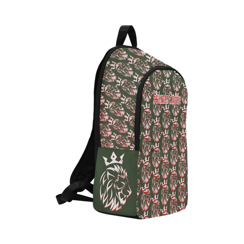 Freeman Empire Bookbag (Green, Red & White) Fabric Backpack for Adult (Model 1659)