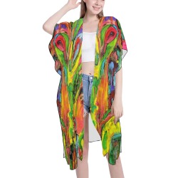 African Tree Collection Mid-Length Side Slits Chiffon Cover Ups (Model H50)