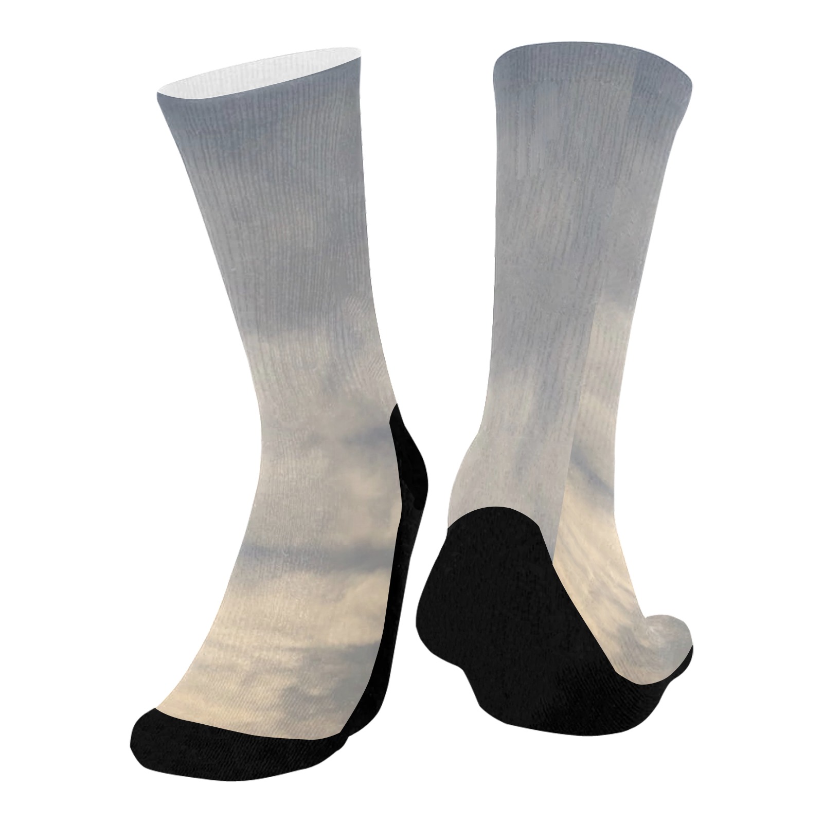 Rippled Cloud Collection Mid-Calf Socks (Black Sole)