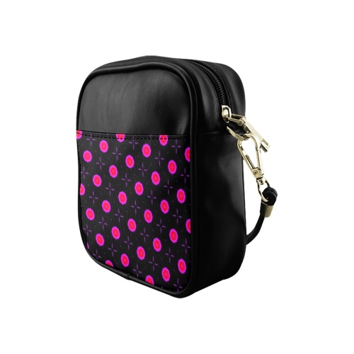 Pink Dots on Black Sling Bag (Model 1627)