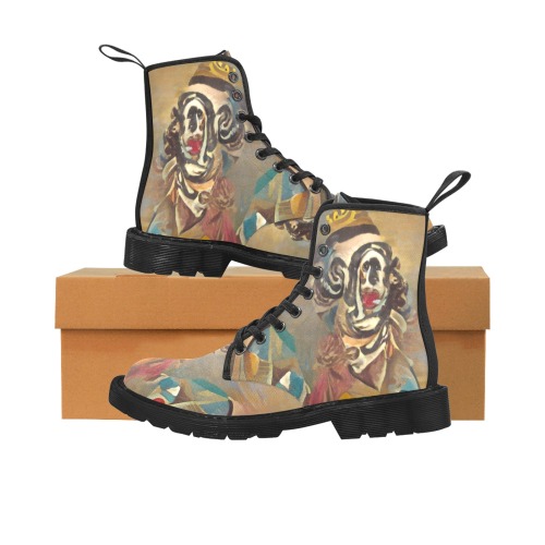 Clown_TradingCard Martin Boots for Women (Black) (Model 1203H)