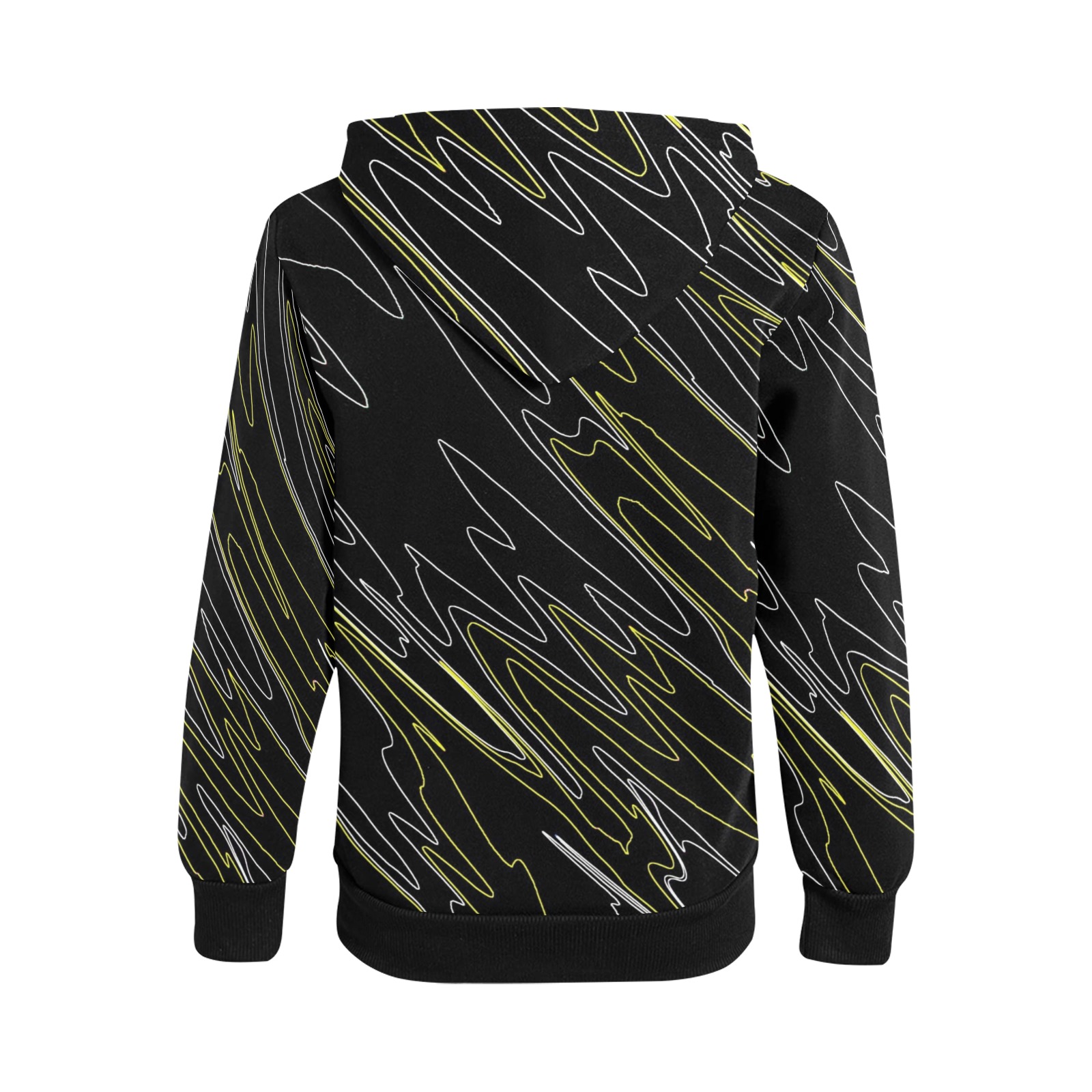 Marbled Black Yellow Kids' All Over Print Full Zip Hoodie (Model H39)