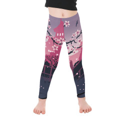 Dark Blossom Kid's Ankle Length Leggings (Model L06)